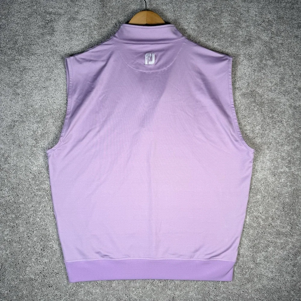 NWT FootJoy Men's M Gathered Waist Vest Half Zip‎ Jersey Performance Lavender